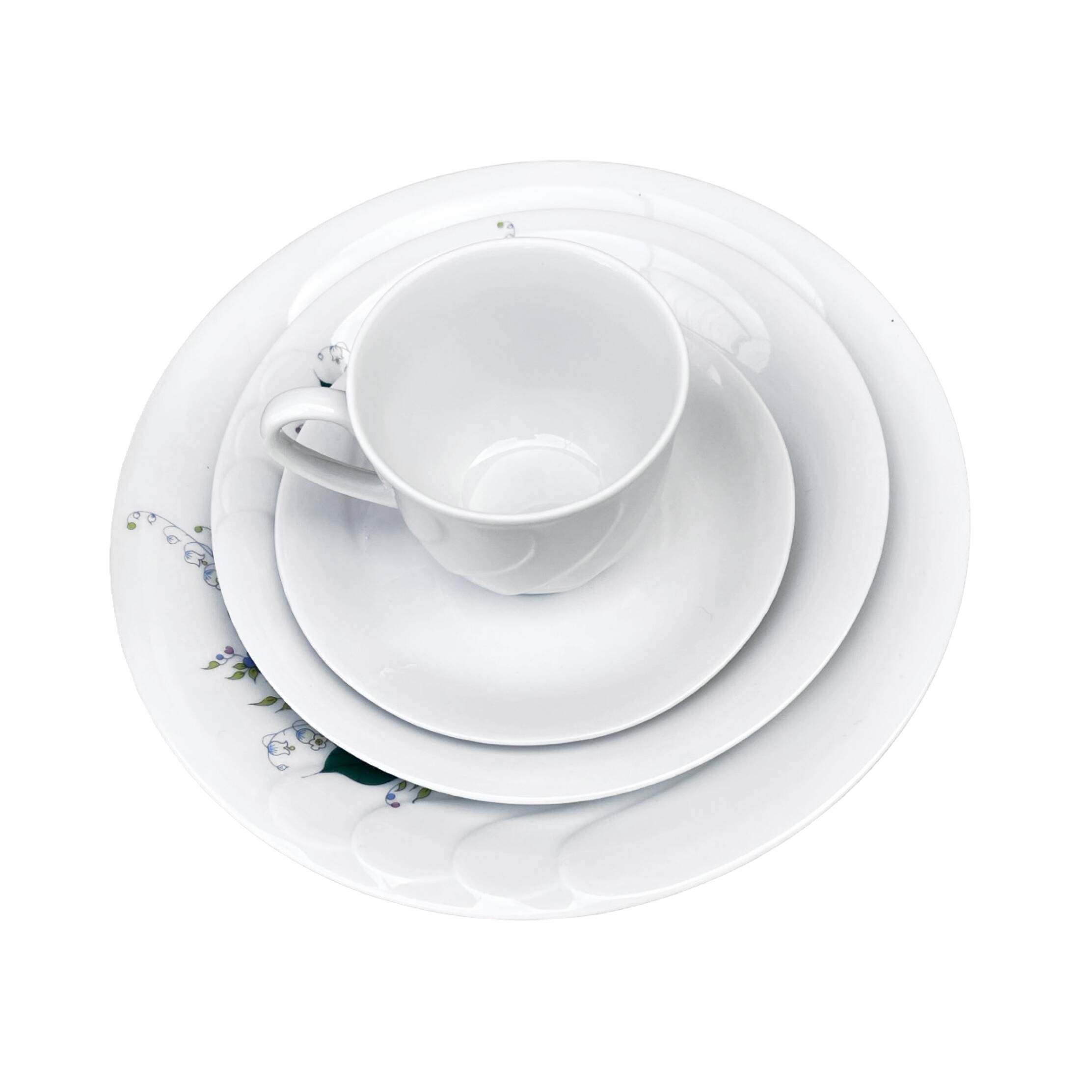 Porcelain breakfast set Wawel, Poland 1980s - set of 4