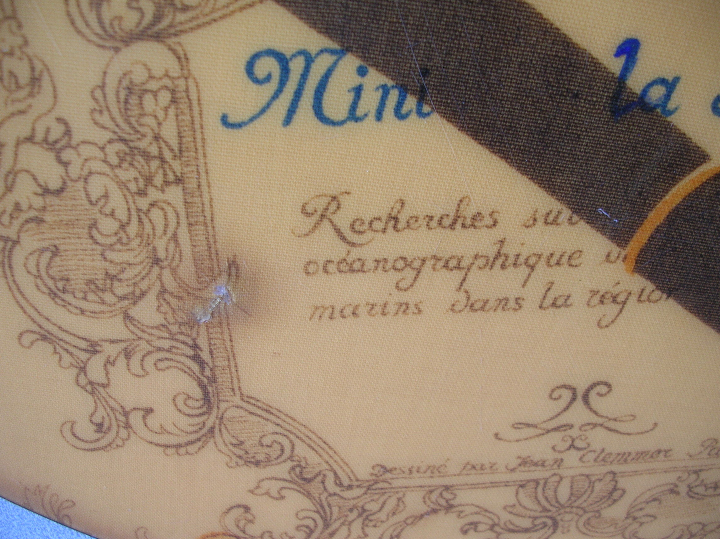 Jean Clemmer's old tripod bistro table in the 1950s/60s marine décor