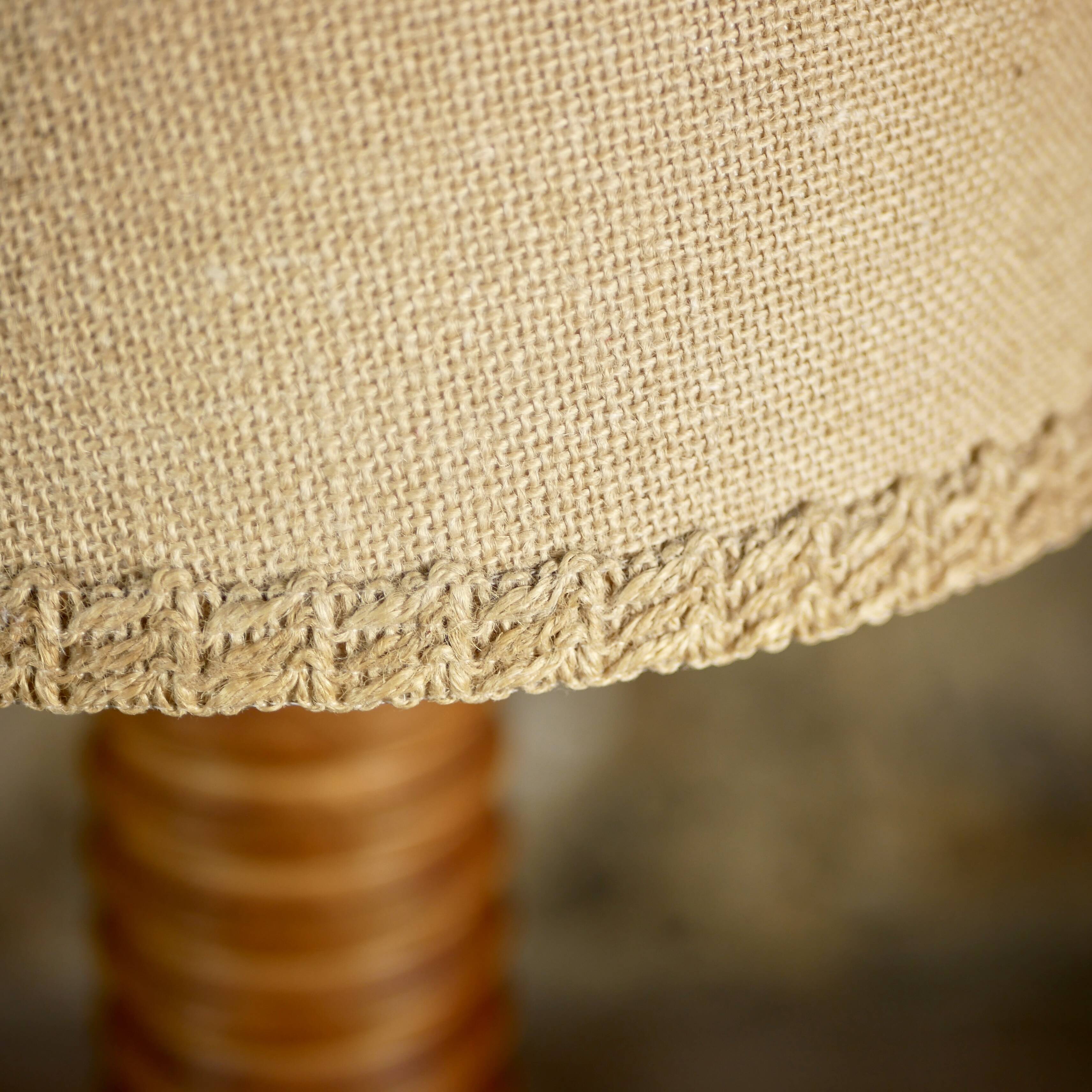 Large turned wood table lamp, France, 1950s