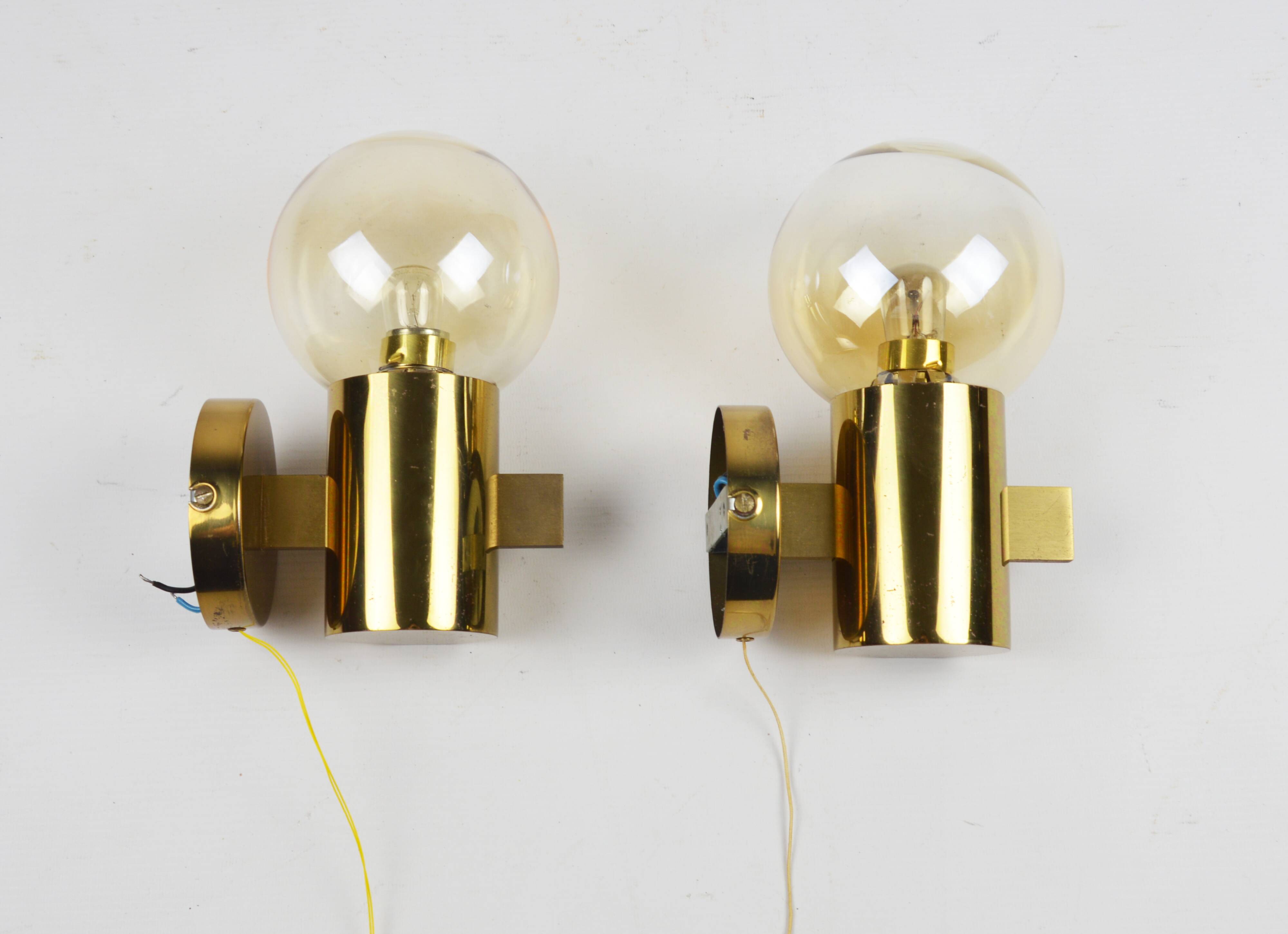 Wall lamps by H. A. Jakobsson, Sweden, 1960s