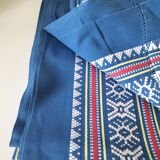 grande nappe et 11 serviettes vintage basque bleu indigo,