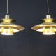 Rare paire de lampes design danoises dorées - Jeka Metaltryk modèle 1017 - très bon état.