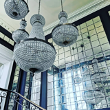 Bronze balloon chandelier and grapevines 90cm