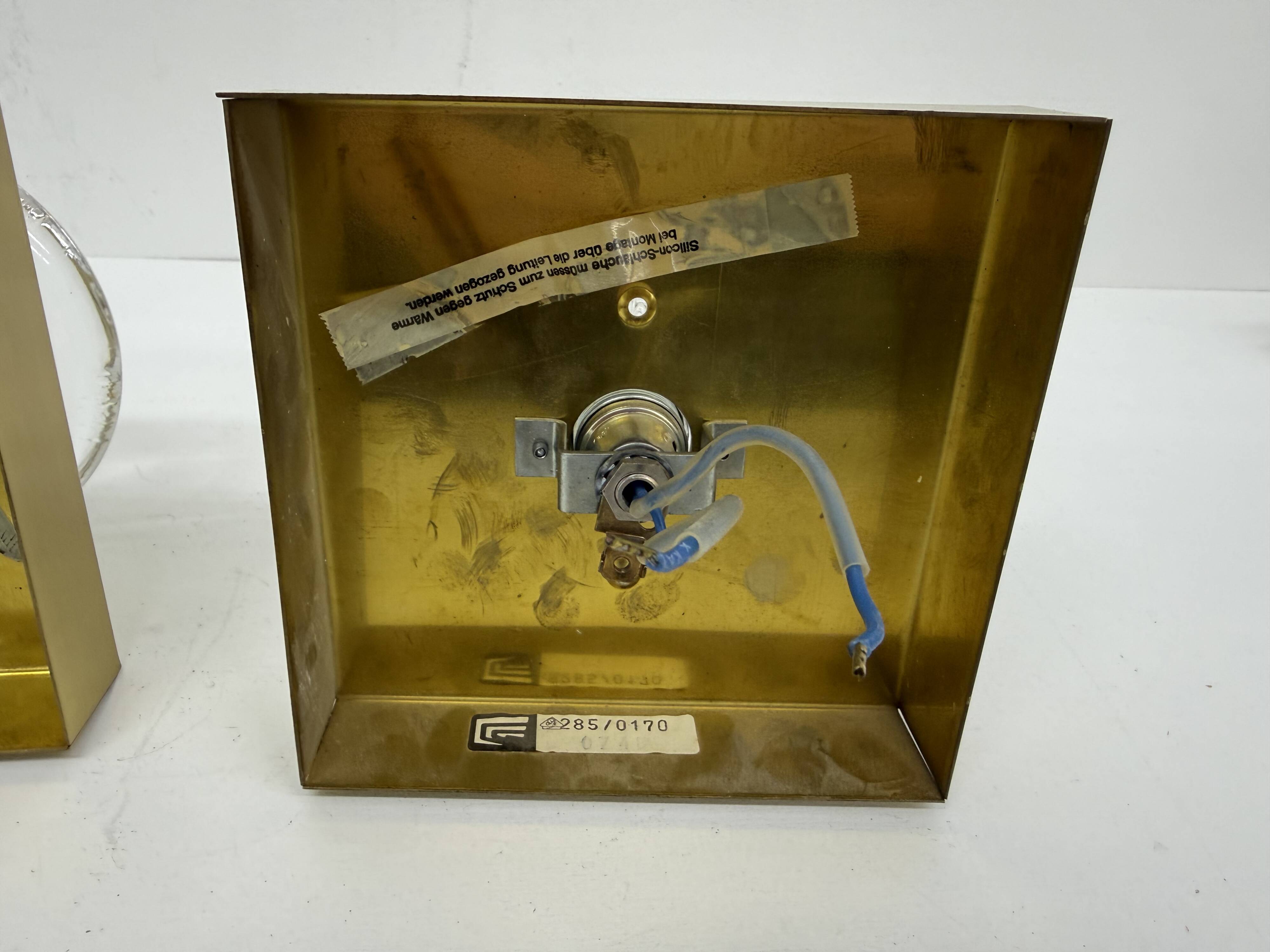 Vintage Peill & Putzler Ice glass Wall Lamp , 1970s