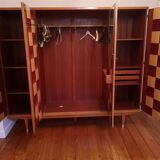 Vintage 1950s 4-door wardrobe