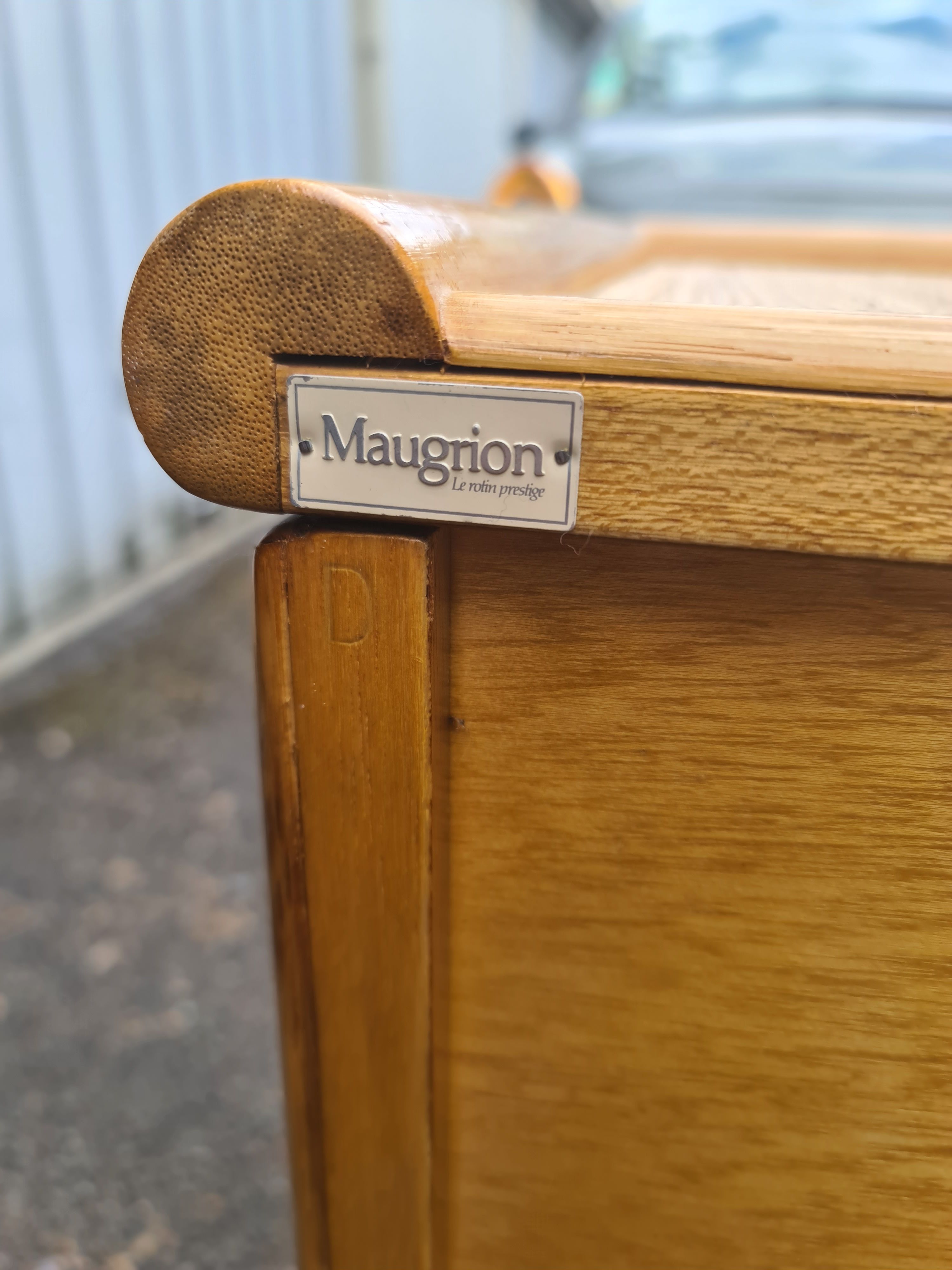 Vintage chest of drawers 1980 Maugrion Rotin