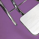 Vintage stepladder in Formica, wood and chromed metal