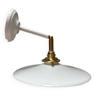 Vintage white opaline wall light