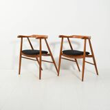 Pair of walnut dining chairs