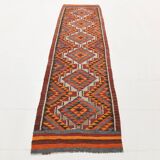 Colorful Multicolor Tribal Kilim Runner Rug, 82x295Cm