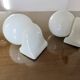 Pair of streamline opaline wall lights from the 80s