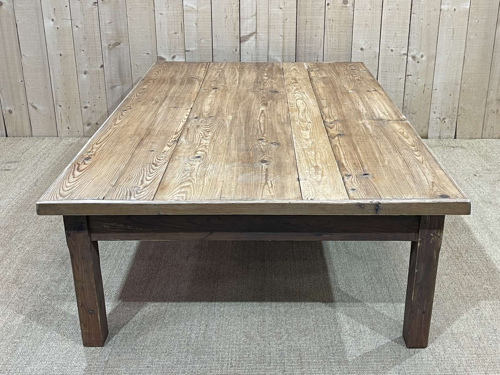 Large 1930s pitch pine coffee table