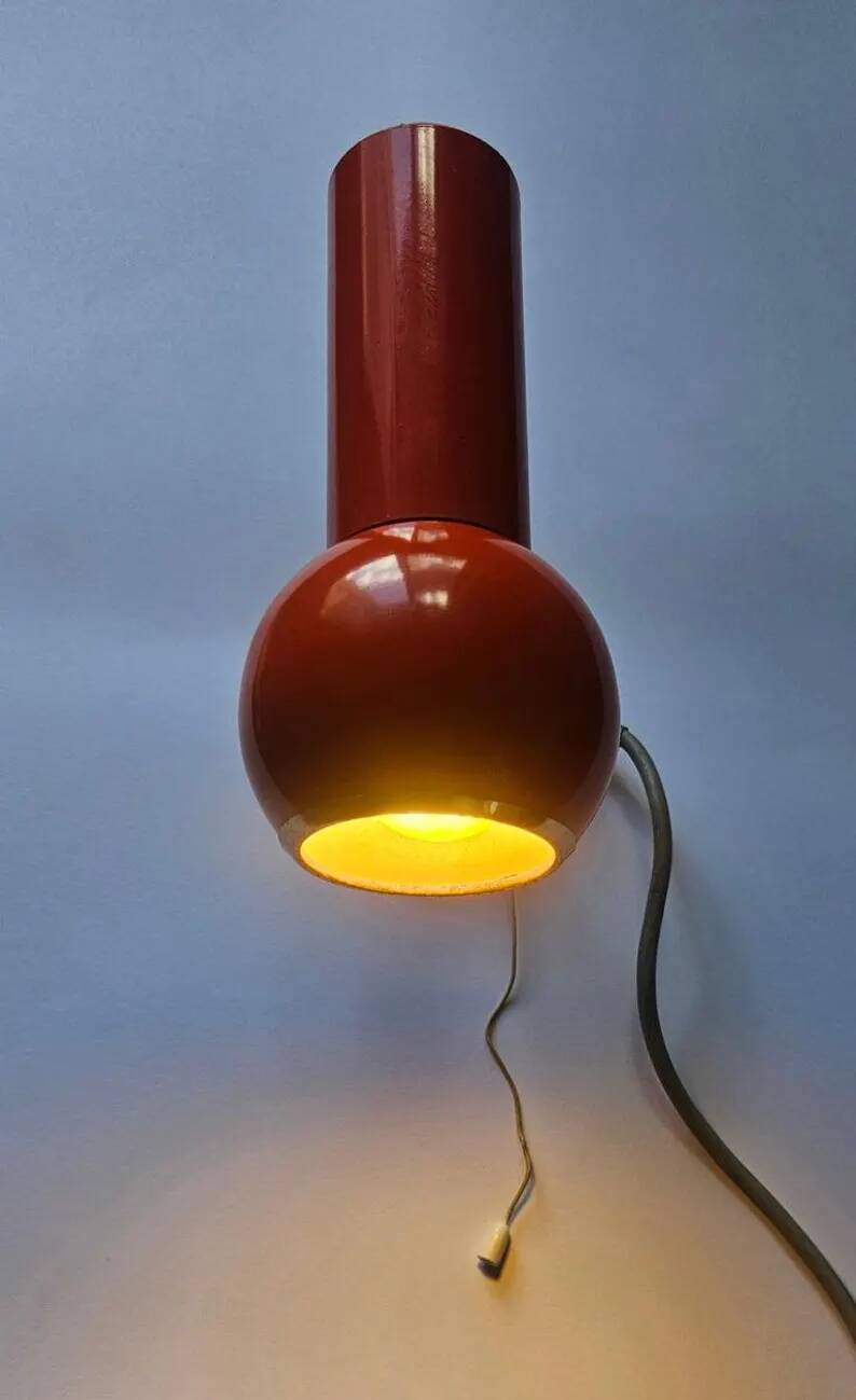 Very Rare Midcentury Wall Lamp, Space Age, Italy, 1970s