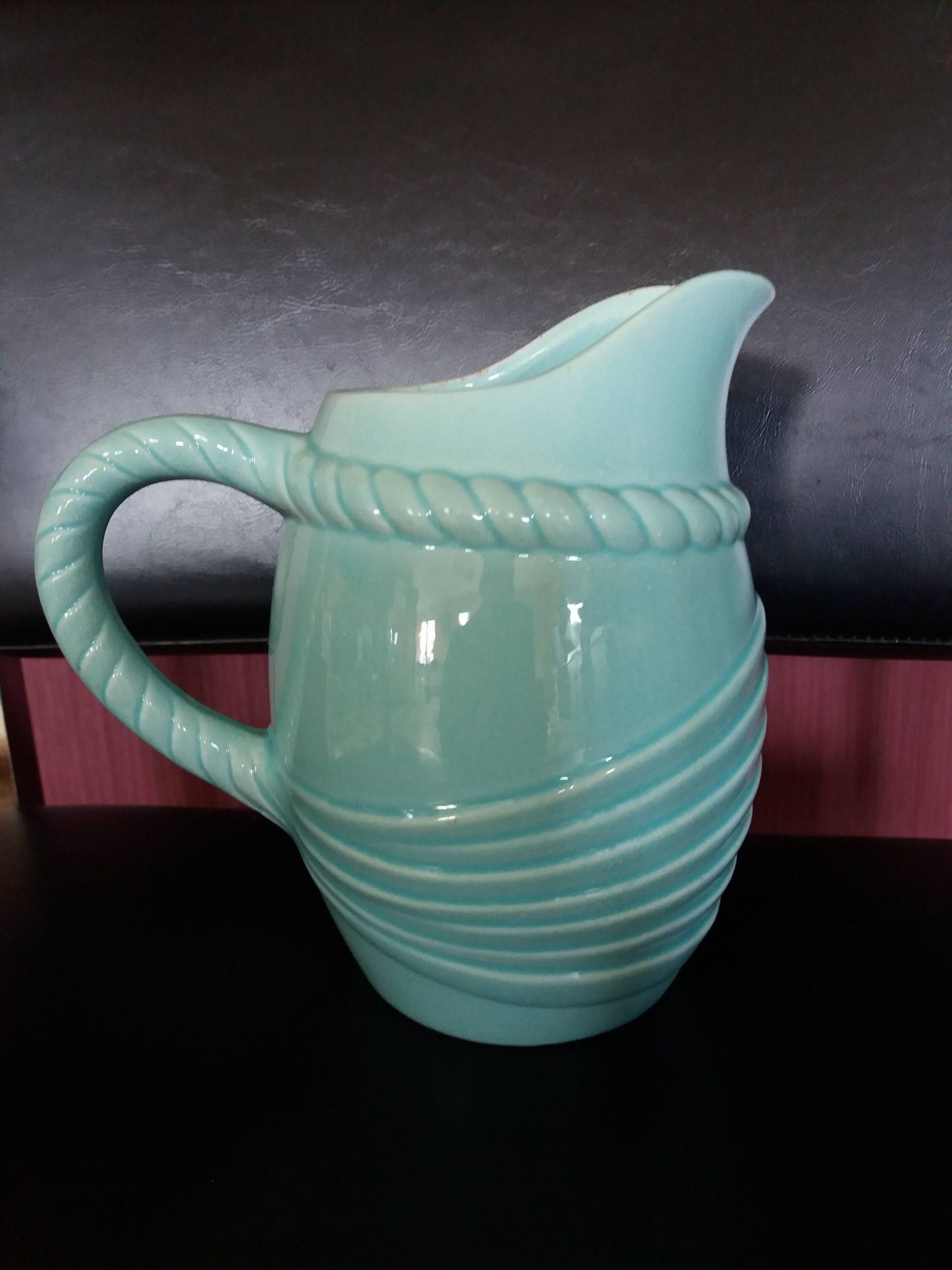Poet Laval light blue slip pitcher