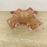 Mid century Murano glass pink bowl , 1970s