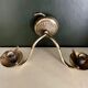 Duo of vintage neoclassical brass wall lamps 1960