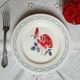 Old mismatched earthenware dinner plates