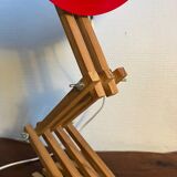 Wooden accordion wall lamp