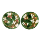 Set of 2 strawberry plates Majolica Barbotine