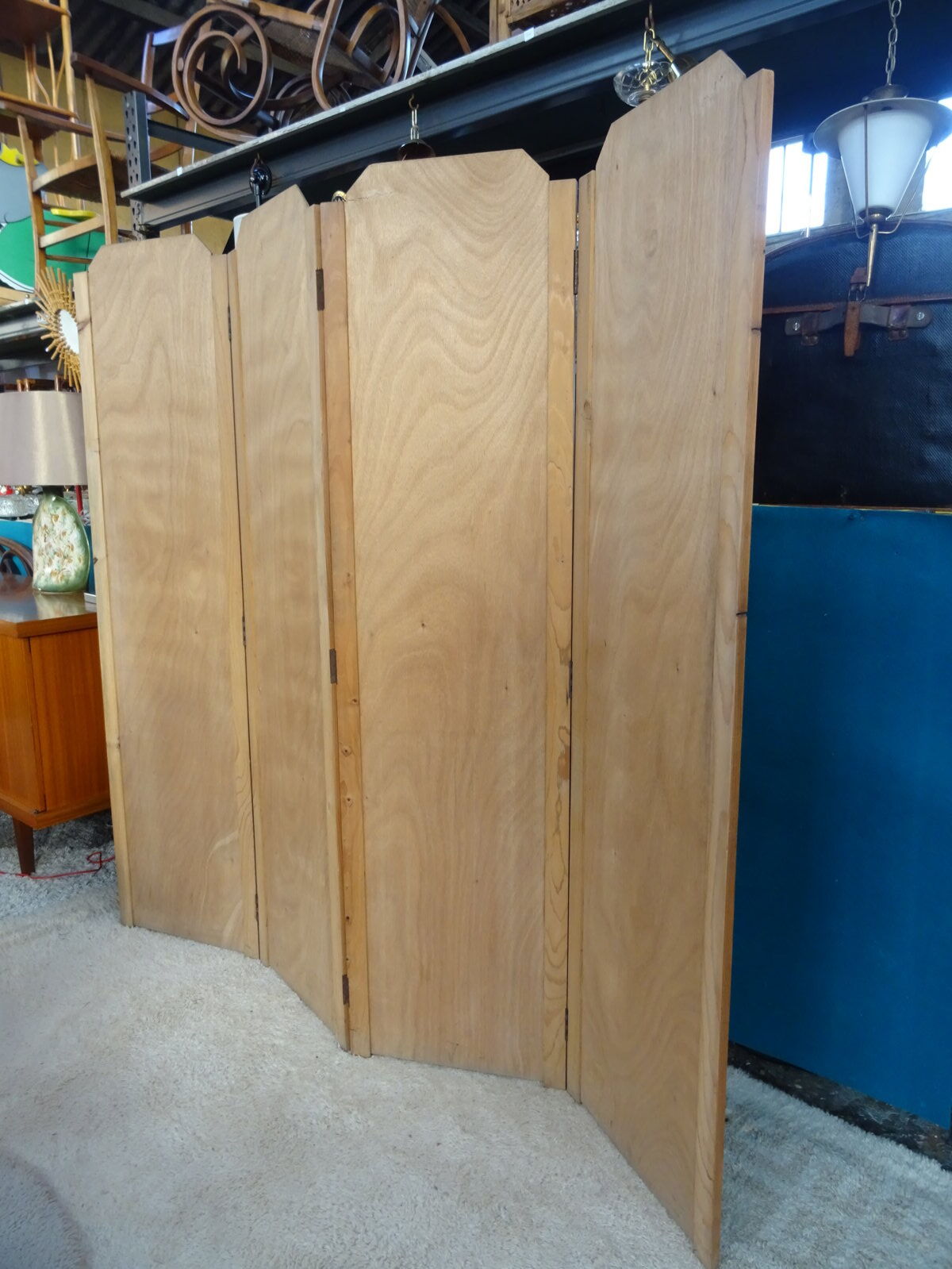 Wooden screen 4 leaves 50s