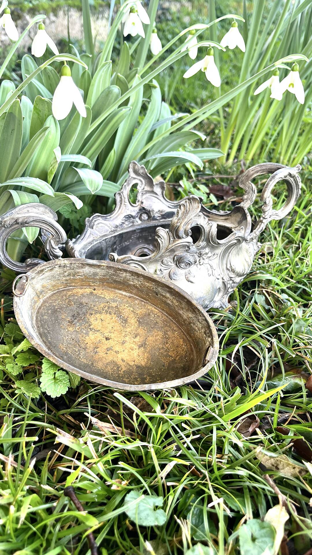Silver Plated Jardinière, French Art Nouveau Centrepiece
