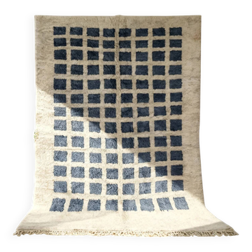 Modern rug with check pattern in wool 2COLOUR 250CMX150CM