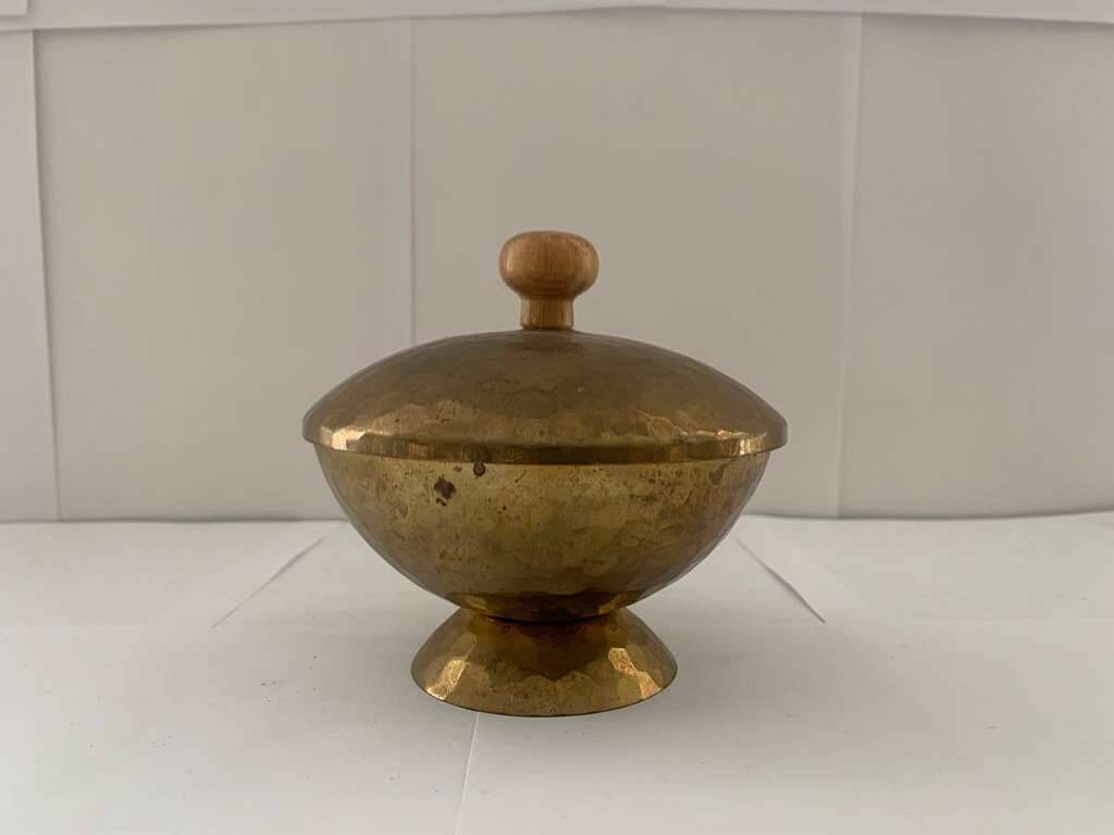 Emil Funk VEB Kunstschmiede Neuruppin Brass Deckeldose Dose Lidded Box Art