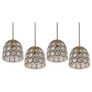 Iron and clear glass pendant by limburg, germany, 1960s.