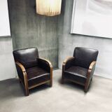 20th century English art deco club armchairs