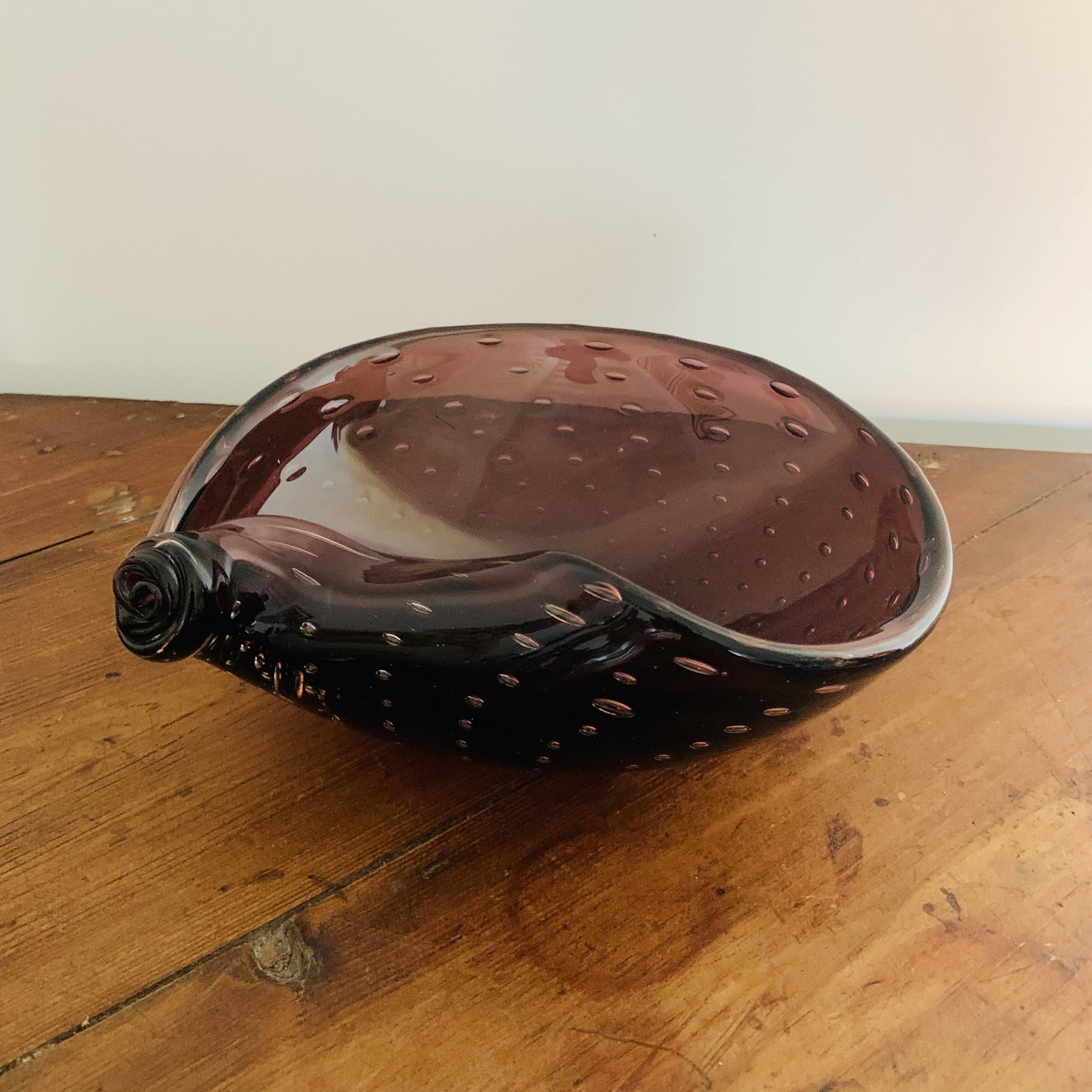 Empty shell pocket in Murano glass, Italy 1960