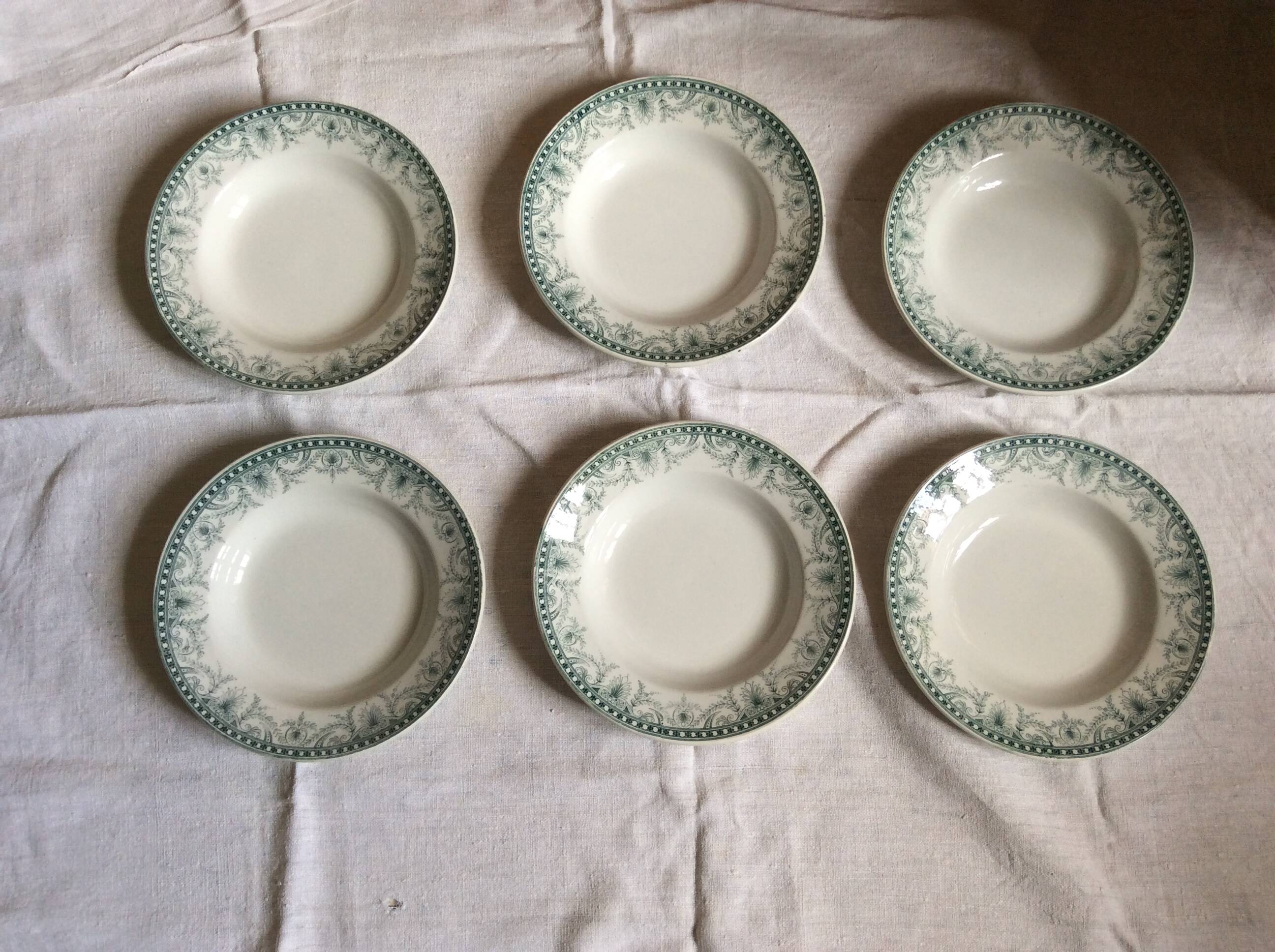 6 Terre de Fer soup plates