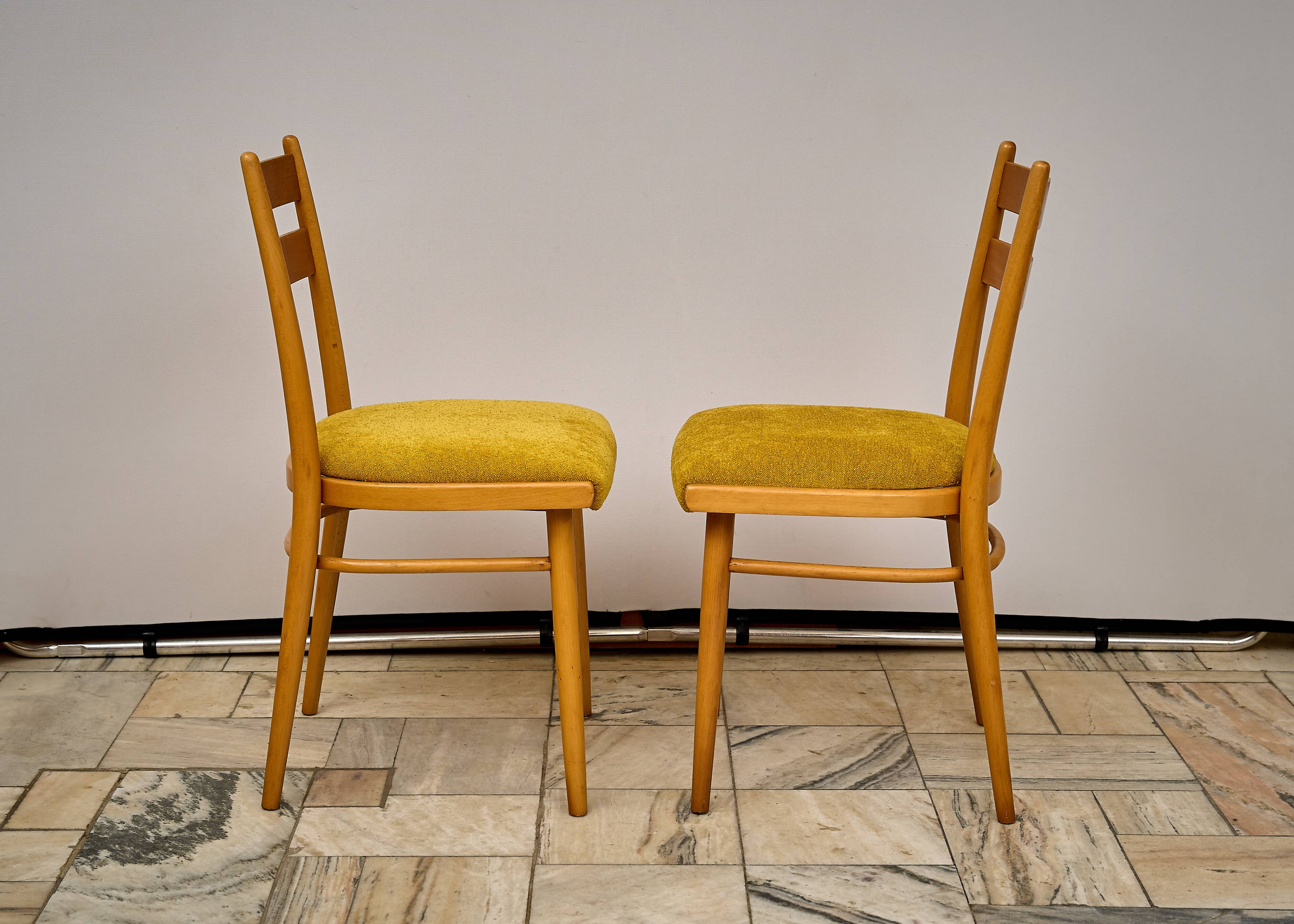 Vintage beech dining chairs - set of 4