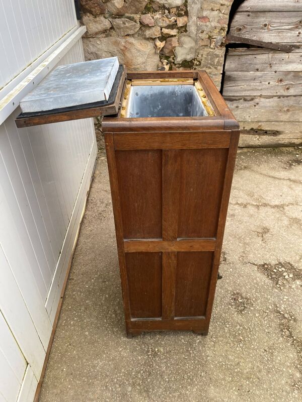 Meuble de métier Frigo bois glacière bar en chêne des années 30