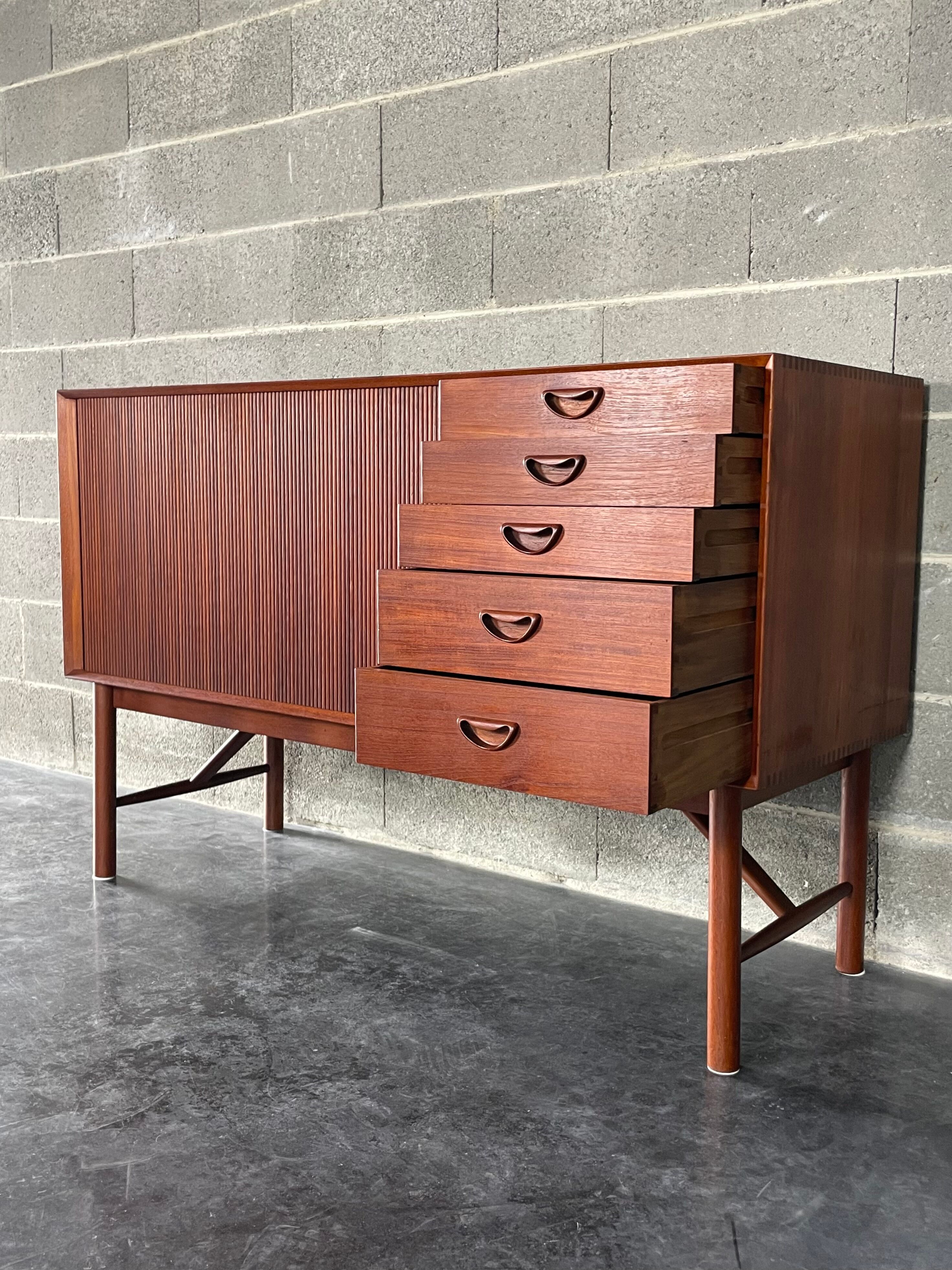 Danish Tambour Door Sideboard by Hvidt & Molgaard 50s