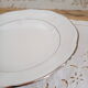 Plat rond creux grand modèle en porcelaine Kronester Bavaria blanche et liseré argenté