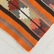Pink & Brown Turkish Vintage Kilim Runner Rug, 77x387Cm