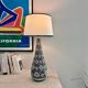 Large Moroccan lamp in glazed ceramic - 1970.
