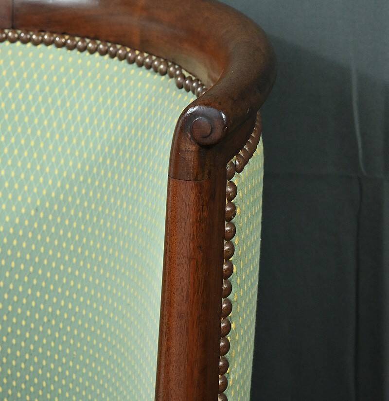 Mahogany Gondola Armchair, Empire Style – 19th Century