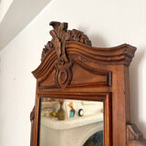 Louis-Philippe walnut commode with marble top and pediment mirror –