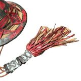 Wicker and leather hat