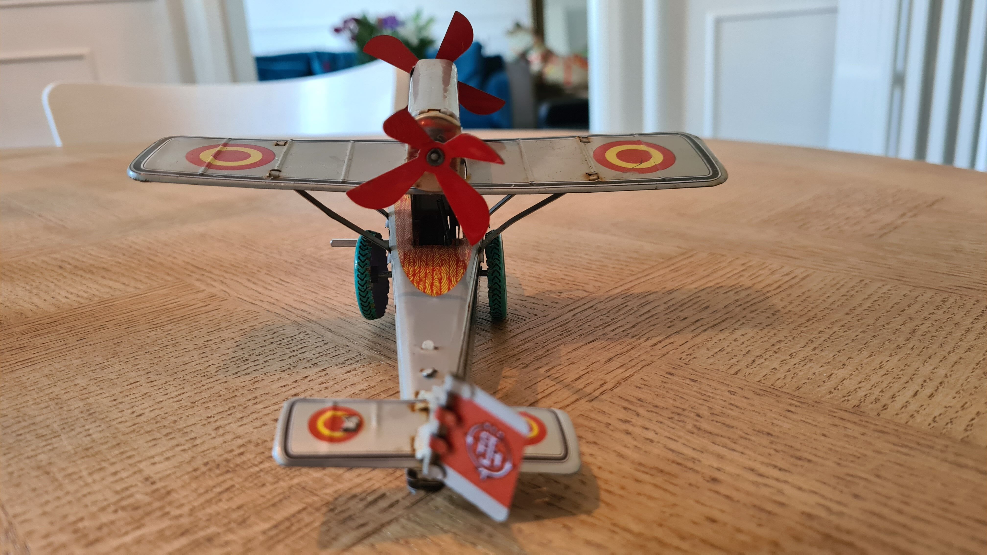 Collectible tin plane, vintage
