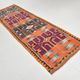 4x12 Kilim Multicolor Rare Size Pattern Kilim Rug, 113x364Cm