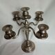 Candle holder 5 lights in silver metal
