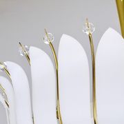 Grand chandelier Rupert Nikoll 27" mid-century brass with leaves, Austria, 1950.