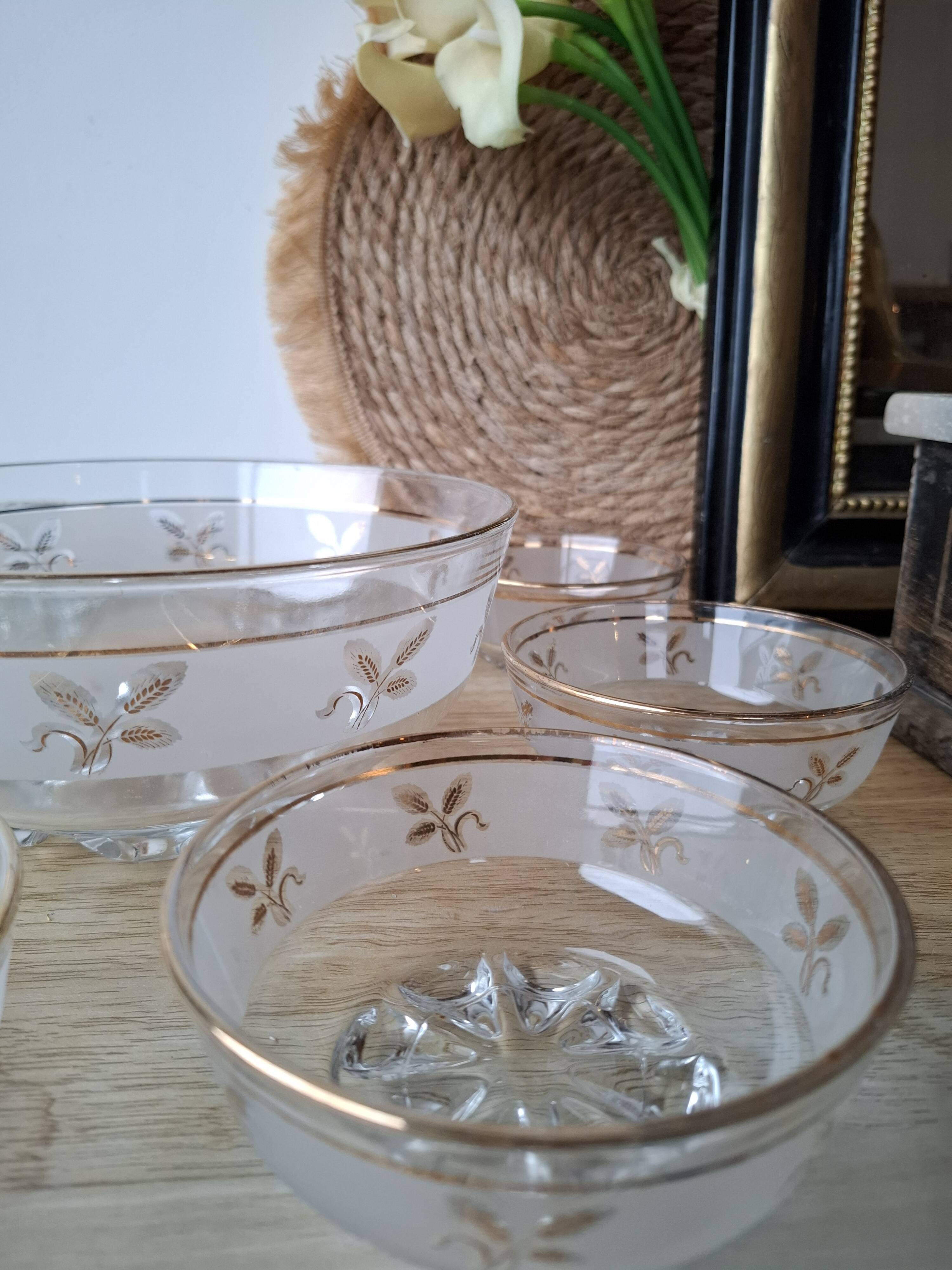 Vintage dessert service in cut glass