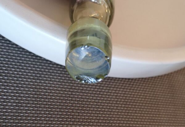 Carafe à alcool en verre soufflé bouche XIXème siècle