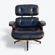 Fauteuil et repose-pieds Herman Miller Original Eames, noir et cerisier