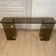 Console smoked glass and brass, 1970s