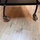 Vintage design black metal and brass rolling dessert trolley – Fully restored