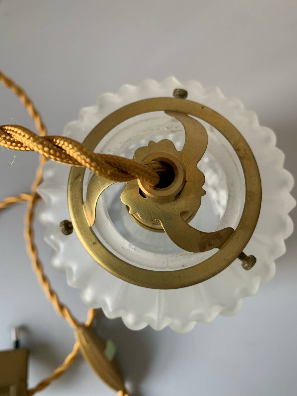 Vintage art deco pendant or portable lamp